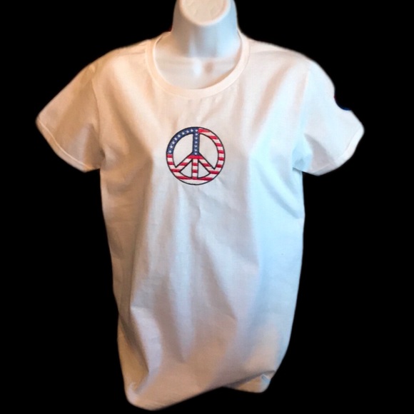 American Flag Peace Sign Tee - Picture 2 of 4